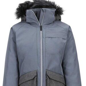 Marmot 800 Fill Down Winter Coat w/ detachable Hood & Fur Trim - Women's Small